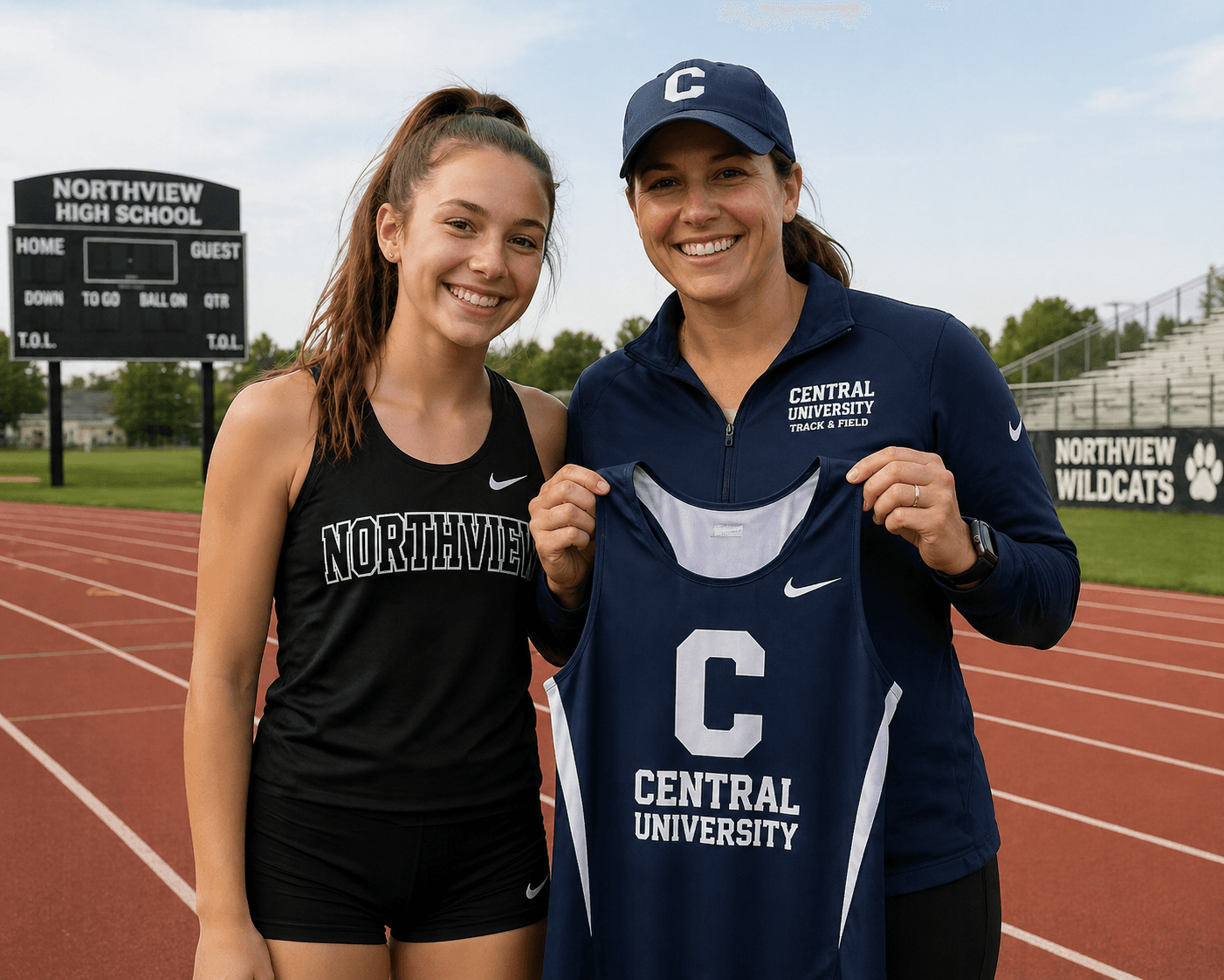Parent reviewing recruiting opportunity and athlete progress